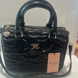 NWT Juicy Couture Run The World Quilted Satchel with adjustable Crossbody Strap.